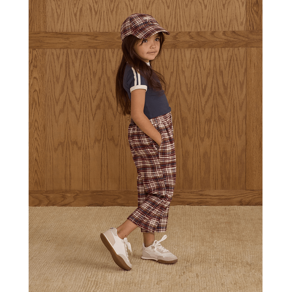 Rylee + Cru Baseball Hat - Burgundy Plaid