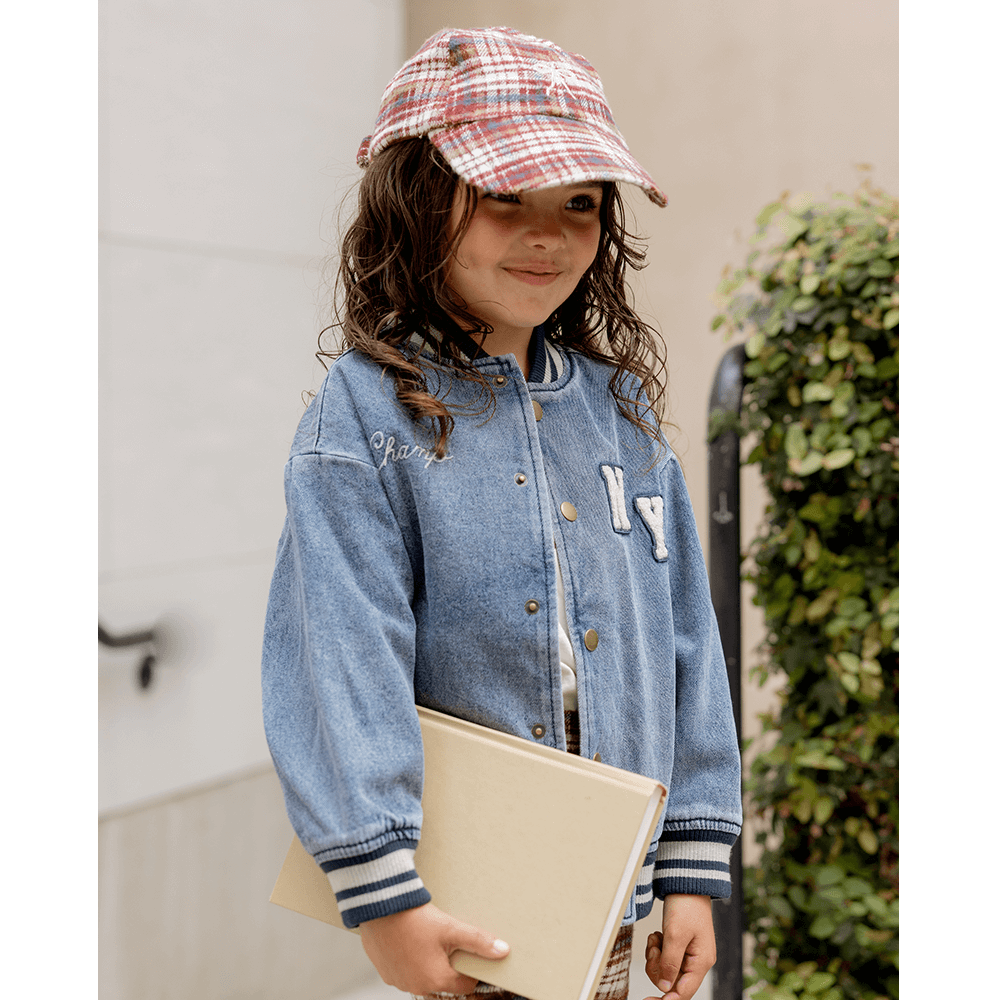 Rylee + Cru Baseball Hat - Burgundy Plaid