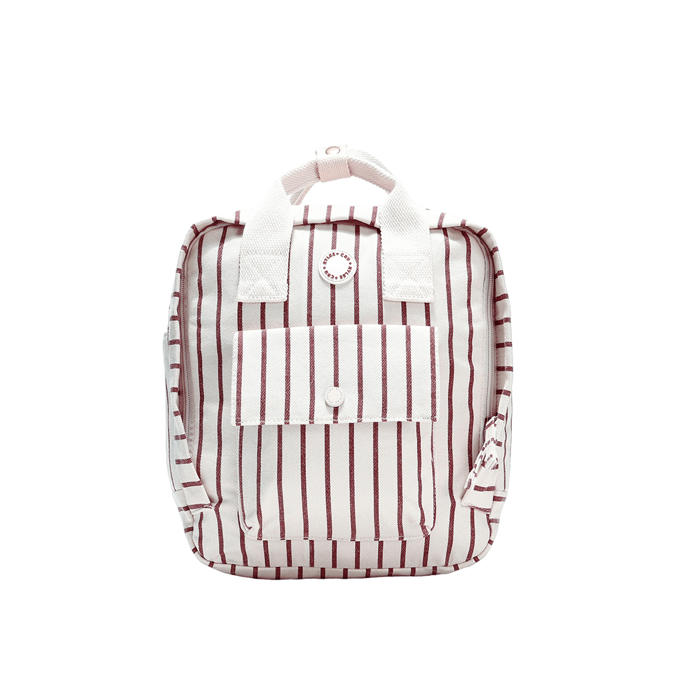 Rylee + Cru Mini Backpack - Burgundy Pinstripe