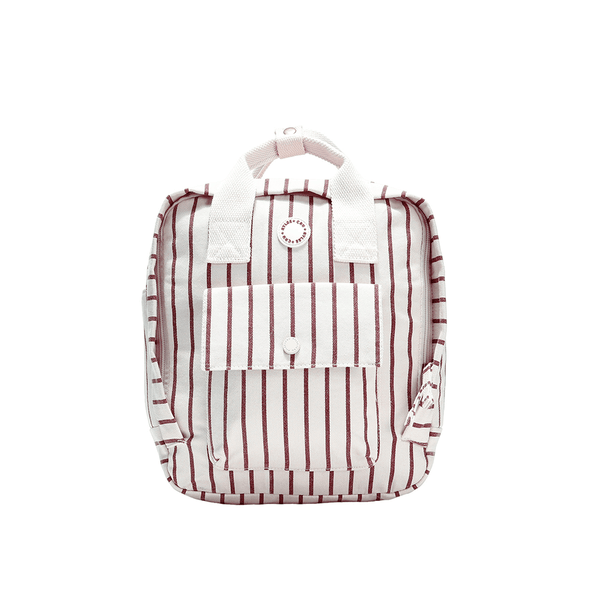 Rylee + Cru Mini Backpack - Burgundy Pinstripe
