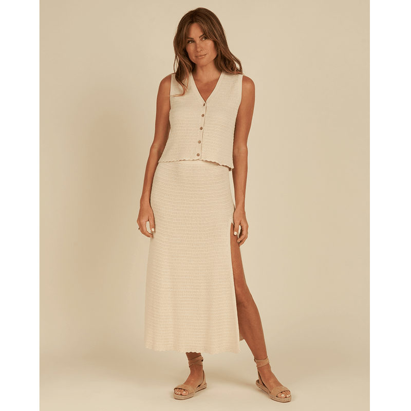 Rylee + Cru Womens Knit Vest - Natural