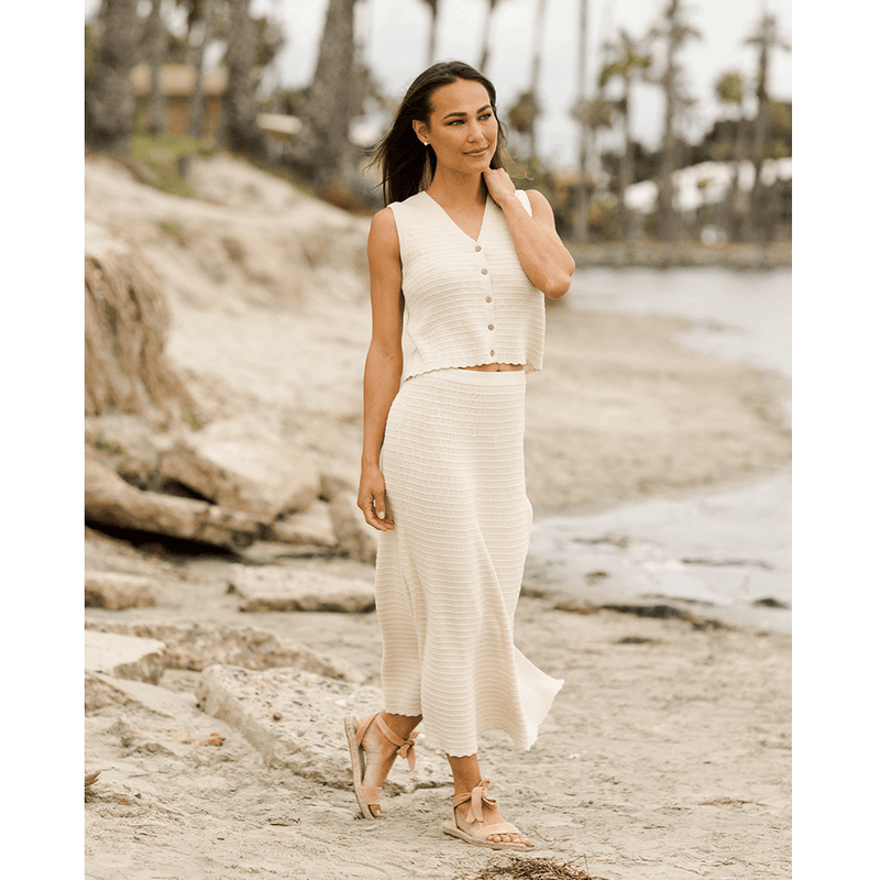 Rylee + Cru Womens Knit Vest - Natural