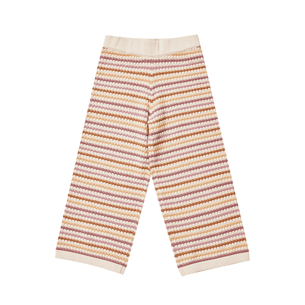 Rylee + Cru Knit Wide Leg Pant Honey Comb Stripe