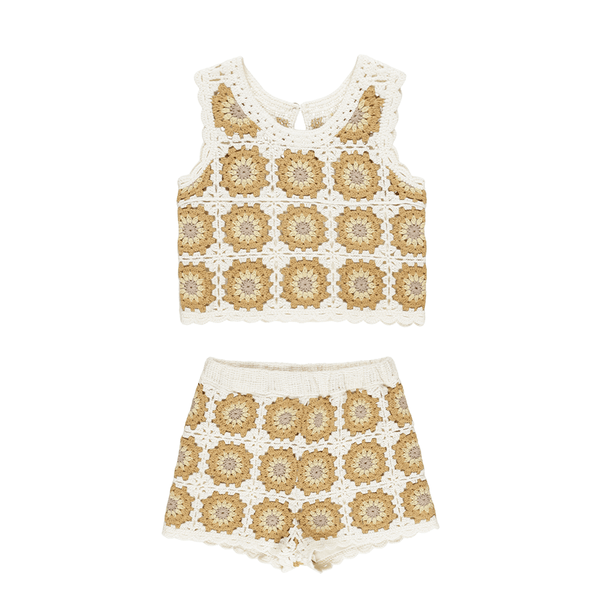 Rylee + Cru Crochet Tank Set - Marigold Daisy