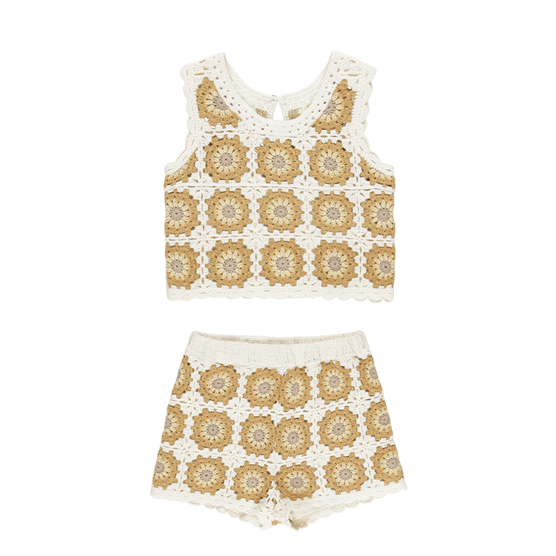 Rylee + Cru Crochet Tank Set - Marigold Daisy