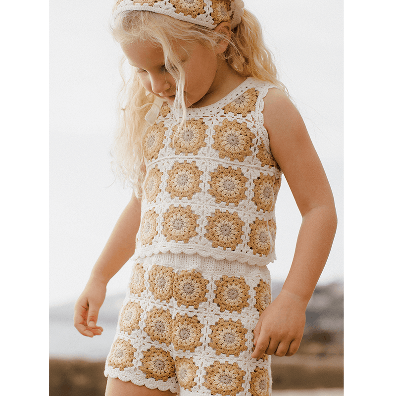 Rylee + Cru Crochet Tank Set - Marigold Daisy