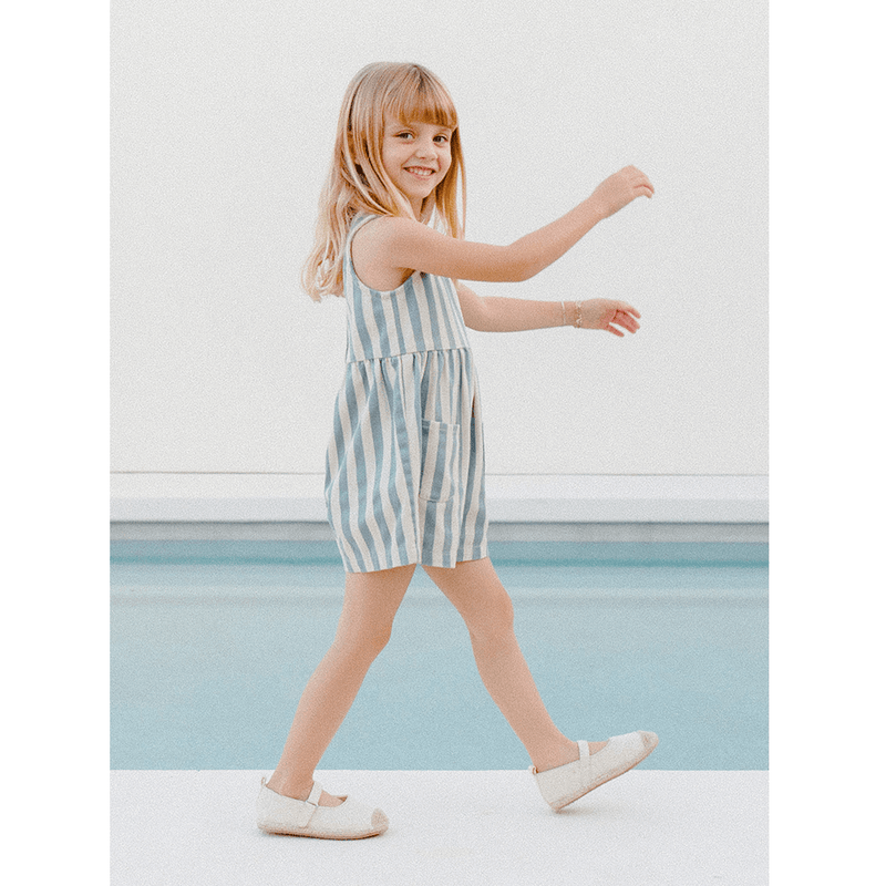 Rylee + Cru Dani Romper - Ocean Stripe