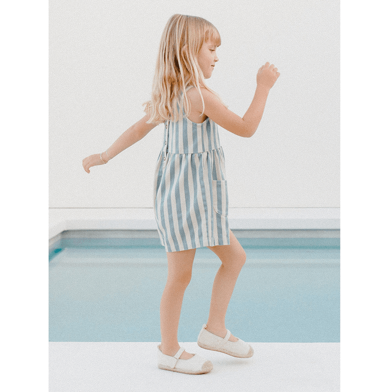 Rylee + Cru Dani Romper - Ocean Stripe