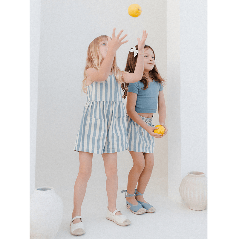 Rylee + Cru Dani Romper - Ocean Stripe