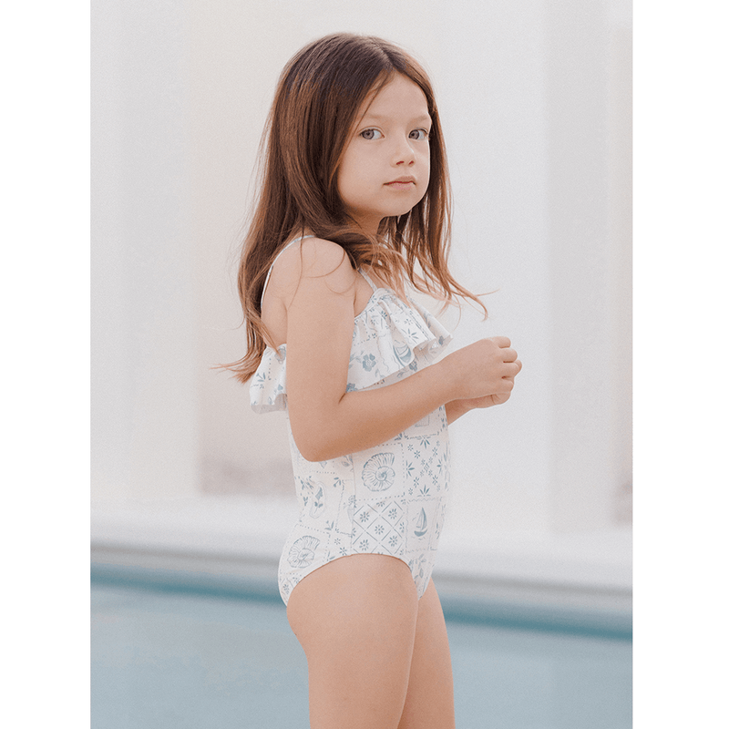 Rylee + Cru Ruffle One-Piece - Tile
