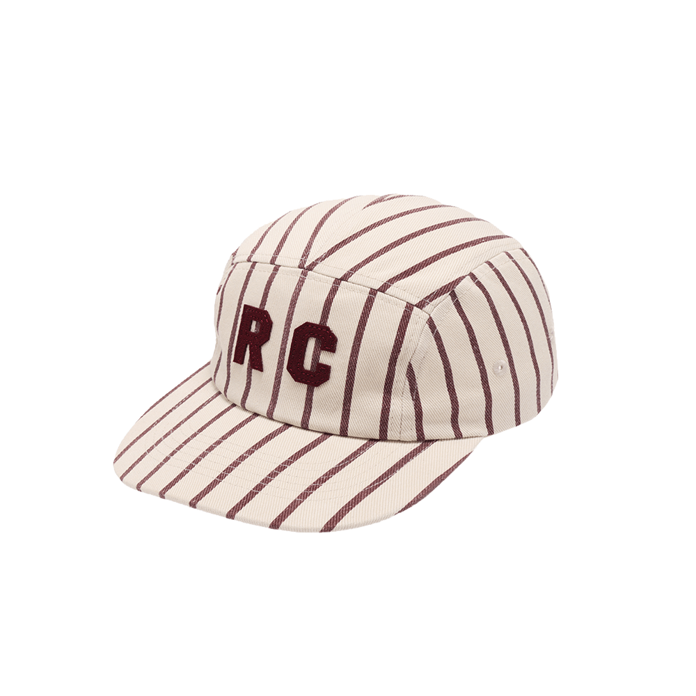 Rylee + Cru Skater Hat - Burgundy Pinstripe