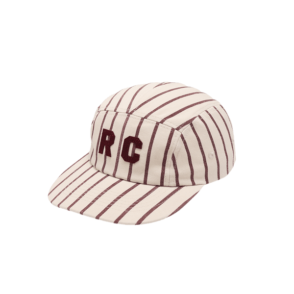 Rylee + Cru Skater Hat - Burgundy Pinstripe