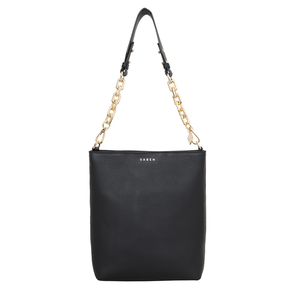 Saben Claudette Crossbody - Black + Chunky Chain Handle