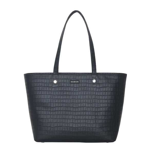 Saben Tilbury Shoulder Bag - Black Croc + Geranium