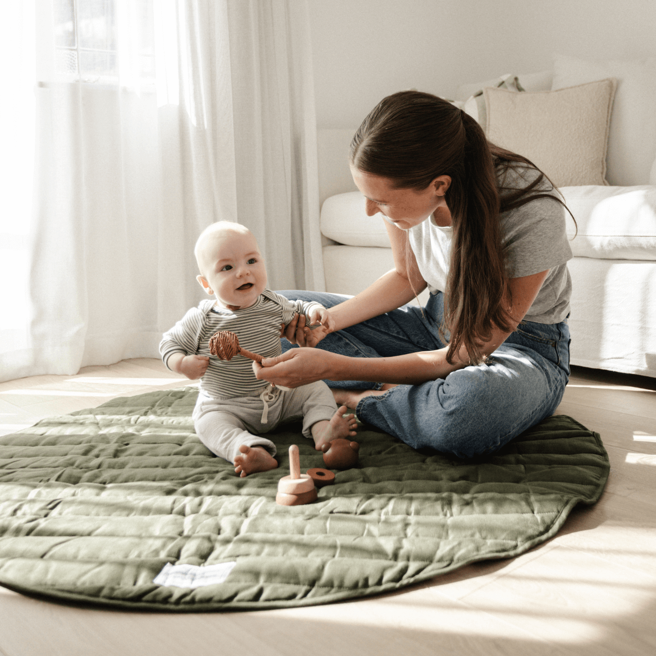 Little Luxury Signature Organic Playmat - Olive