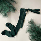 Silly Silas Footed Tights - Dark Forest Green