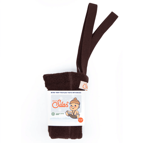 Silly Silas Footless Teddy Warmy Tights - Chocolate Brown