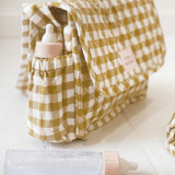 Tiny Harlow Nappy Bag Set - Mustard Gingham