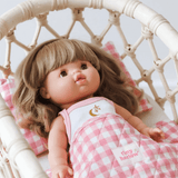 Tiny Harlow Doll Bedding - Pink Gingham