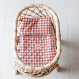 Tiny Harlow Doll Bedding - Pink Gingham