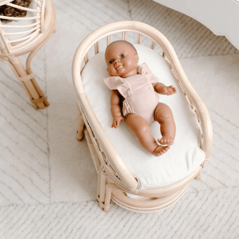 Tiny Harlow Rattan Doll Change Table