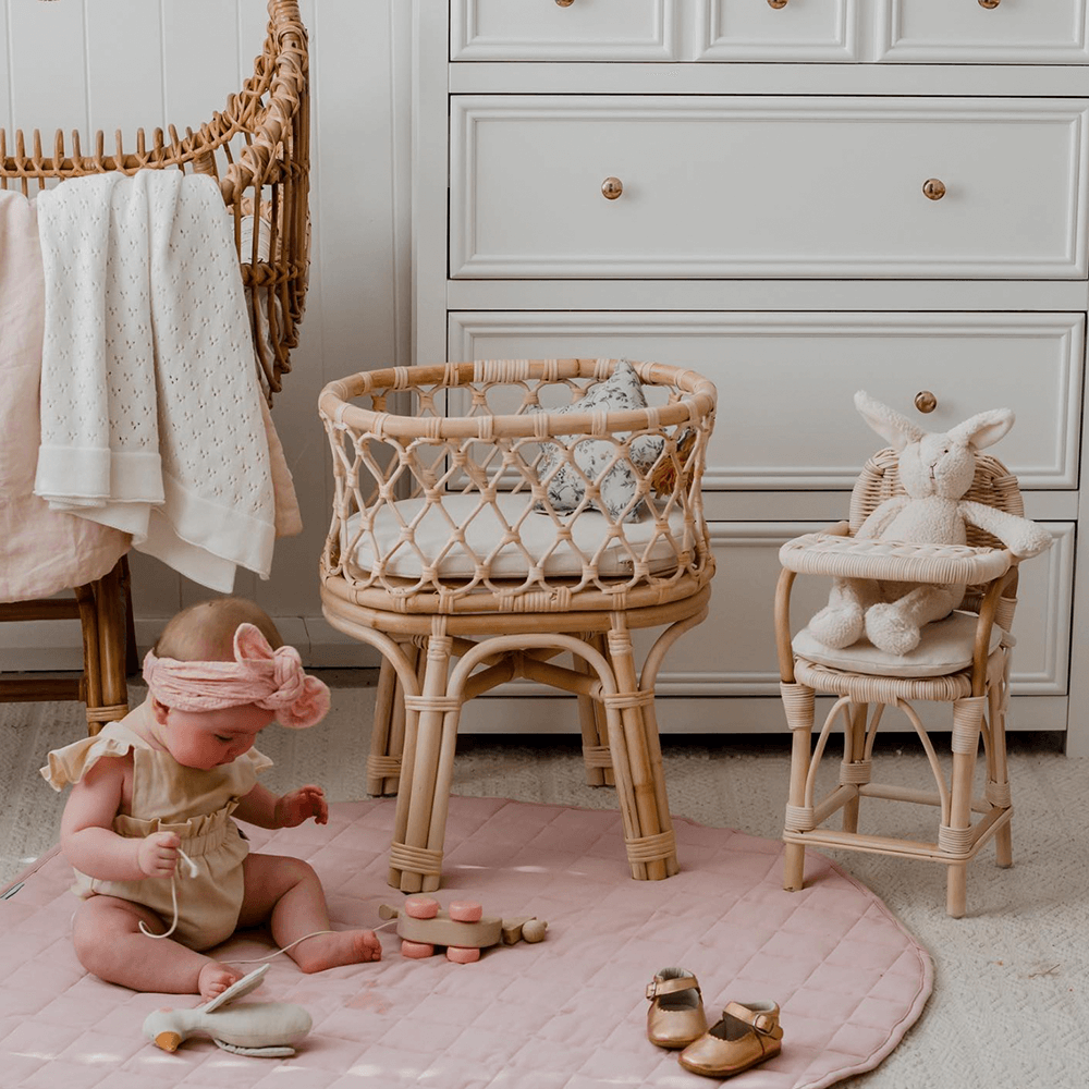 Tiny Harlow Rattan Doll High Chair