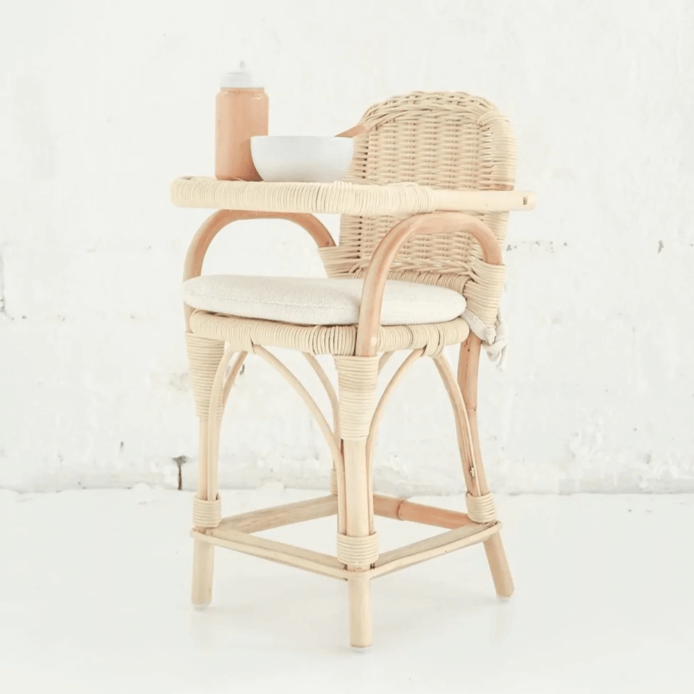 Tiny Harlow Rattan Doll High Chair
