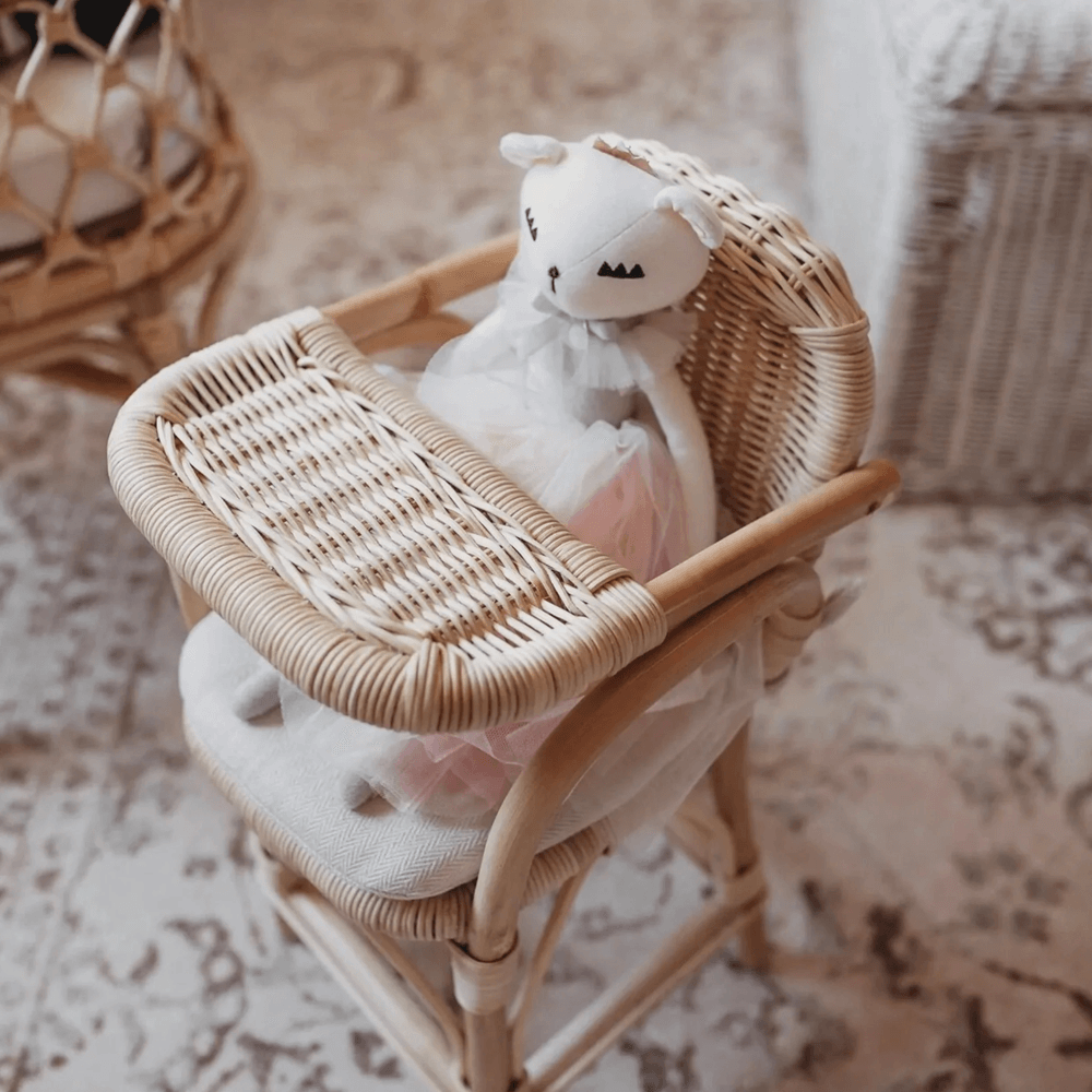 Wicker Furniture Doll High Chair Rattan Tiny Harlow Rattan Doll