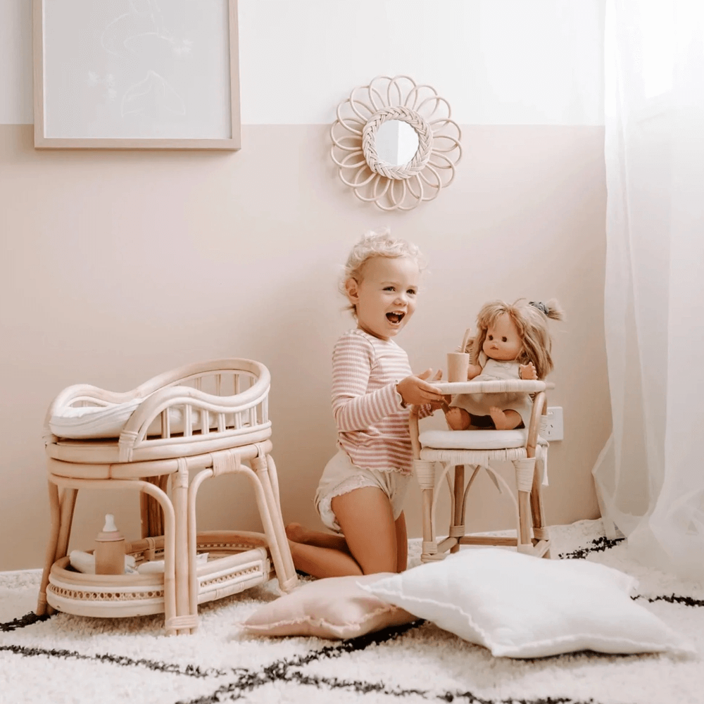 Tiny Harlow Rattan Doll High Chair