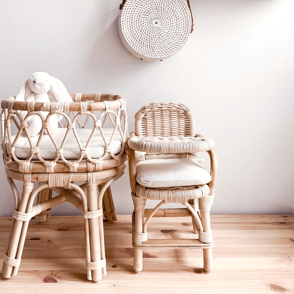 Tiny Harlow Rattan Doll High Chair