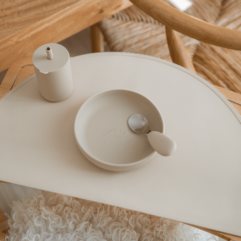 Tiny Table Co Suction Plate & Spork Set - Sand