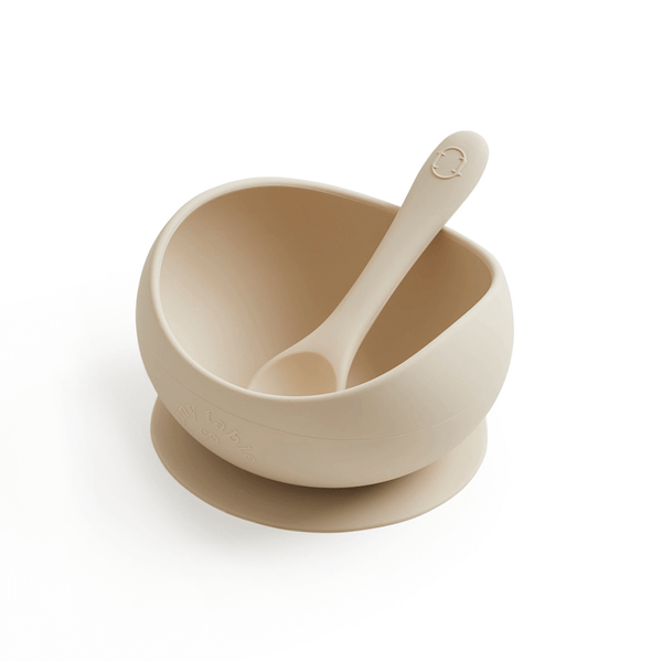 Tiny Table Co Suction Bowl & Spoon Set - Sand