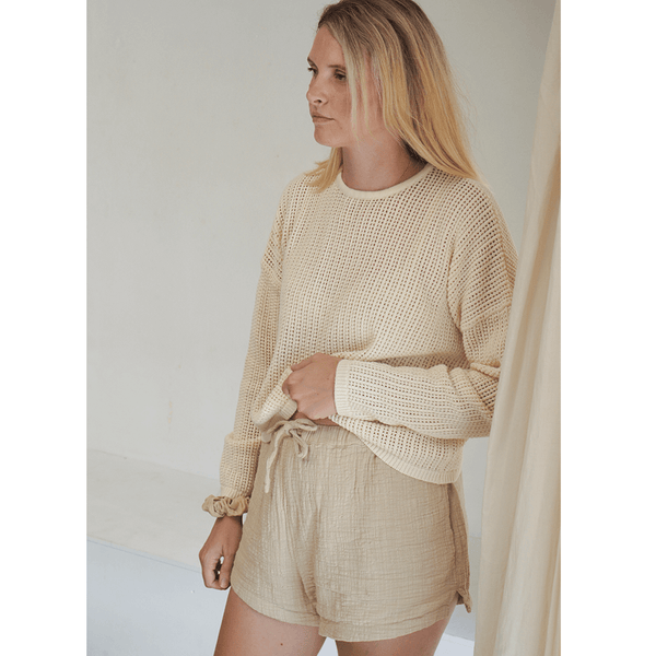 Ziggy Lou Cropped Pullover - Cream