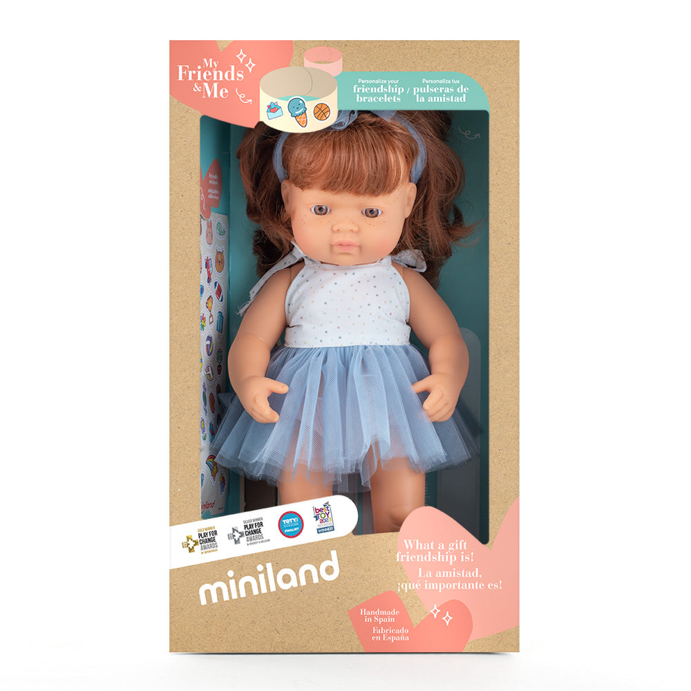 Miniland Doll Baby - Red Head Hair Girl 38cm