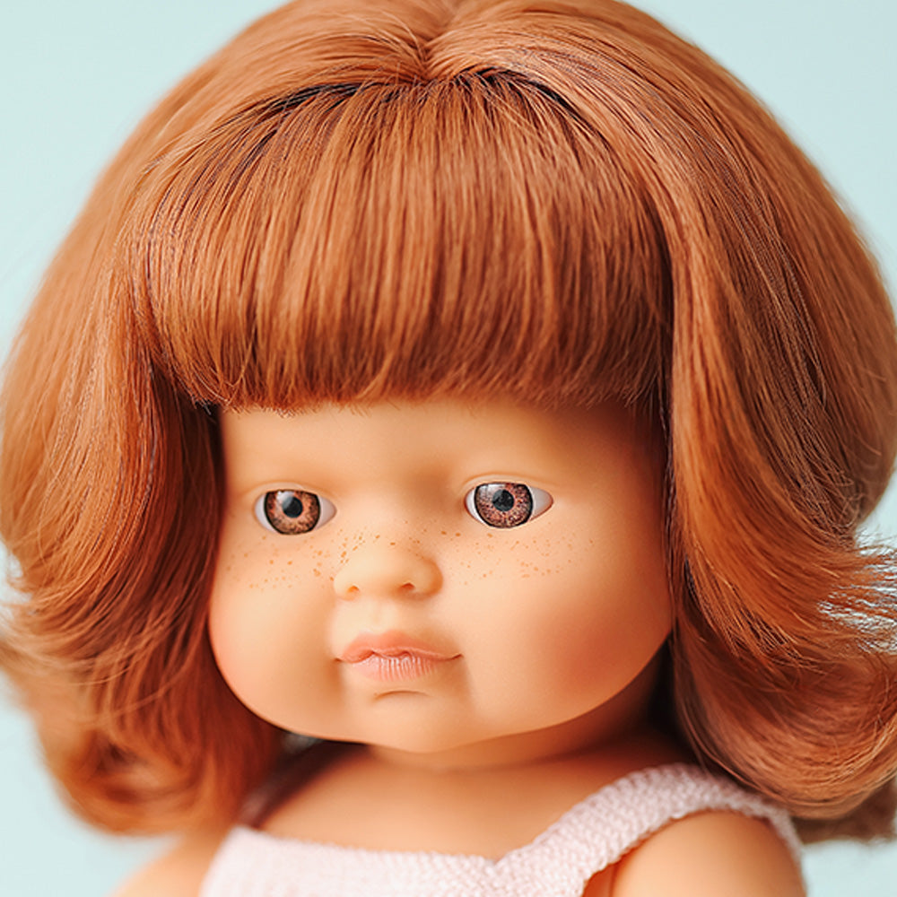 Miniland Doll Baby - Red Head Hair Girl 38cm