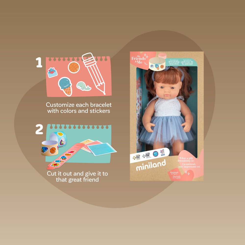 Miniland Doll Baby - Red Head Hair Girl 38cm