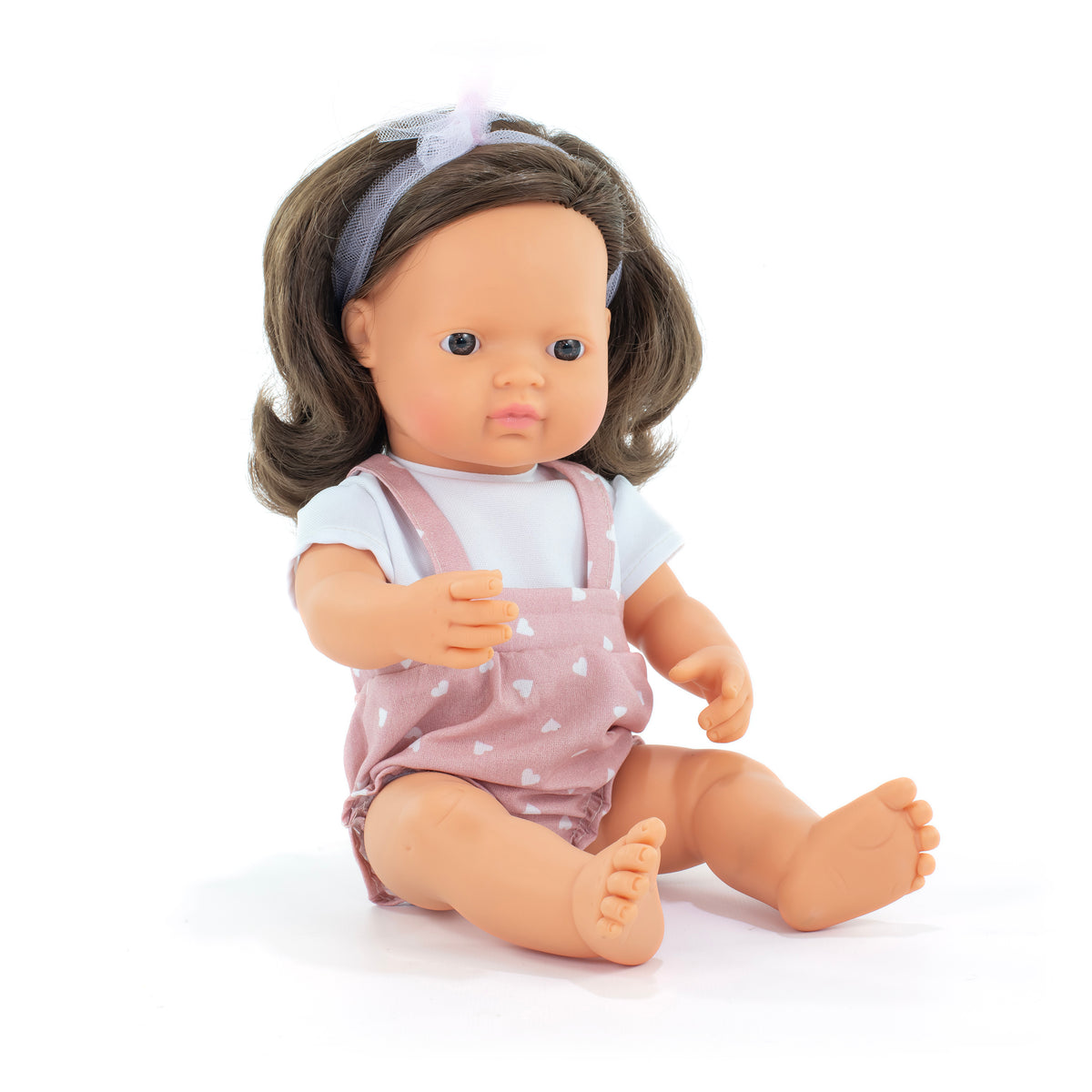 Miniland Doll Baby - Brown Hair Girl 38cm