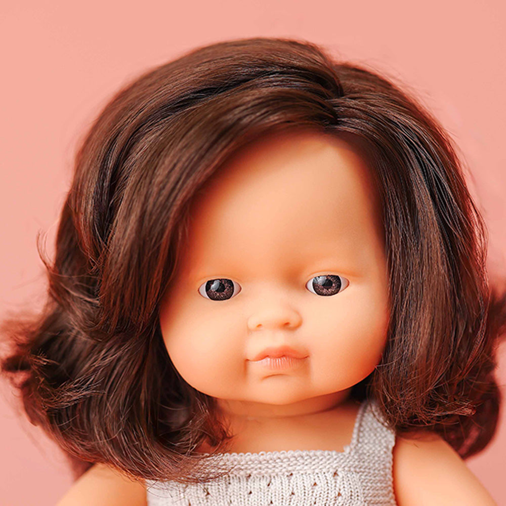 Miniland Doll Baby - Brown Hair Girl 38cm