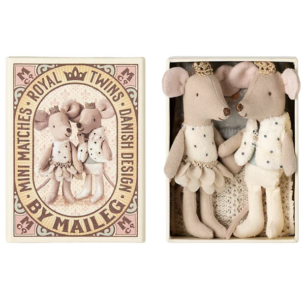 Maileg Royal Twin Mice In Matchbox