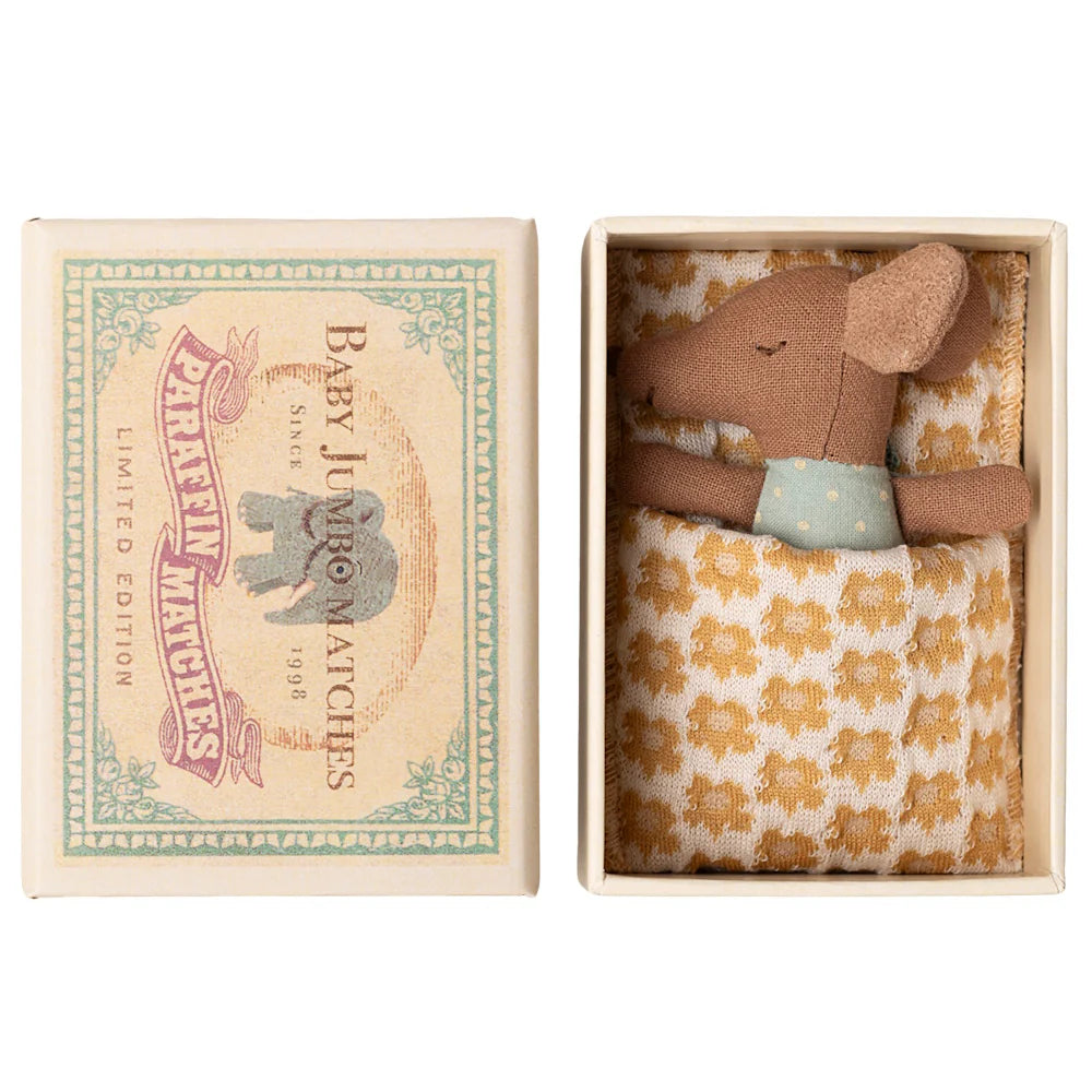 Sleepy Wakey Baby Mouse in Matchbox | Blue