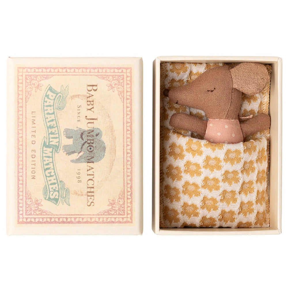 Sleepy Wakey Baby Mouse in Matchbox | Rose