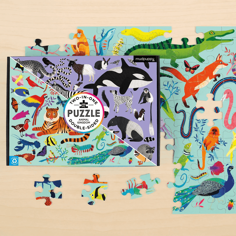 Mudpuppy Animal Kingdom Double-Sided 100pc Puzzle
