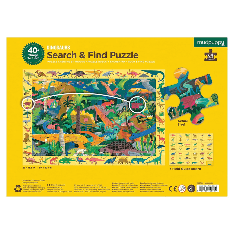 Mudpuppy Dinosaurs Search & Find 64pc Puzzle
