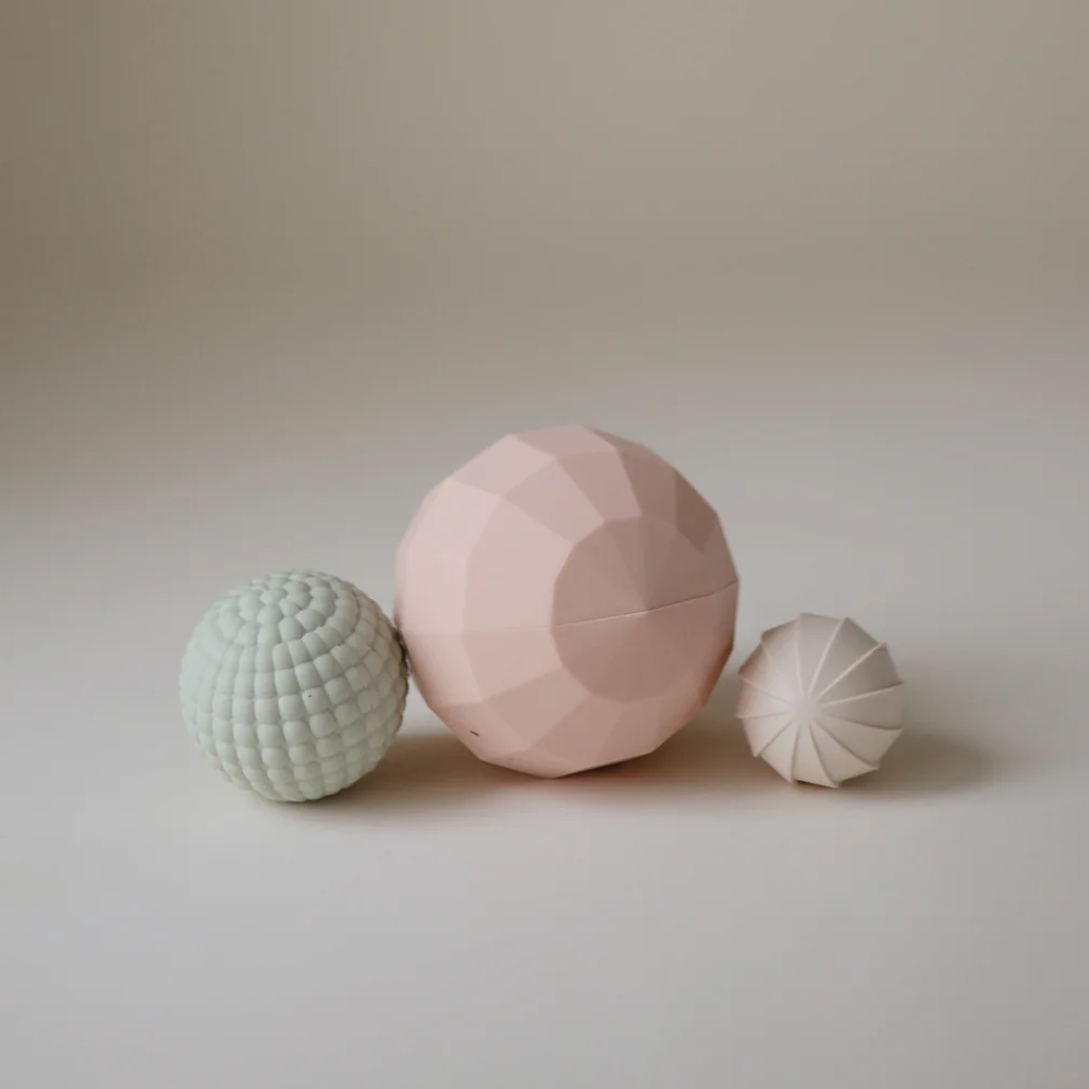 Mushie Nesting Spheres Sensory Toy - Blush