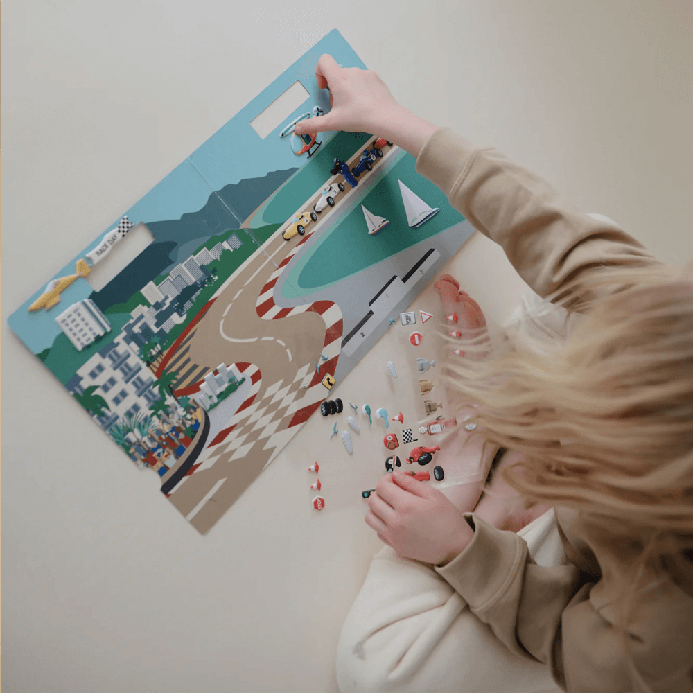 Mushie Reusable Stickers - Race Car