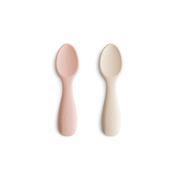 Mushie Toddler Starter Spoons - Blush/Shifting Sand