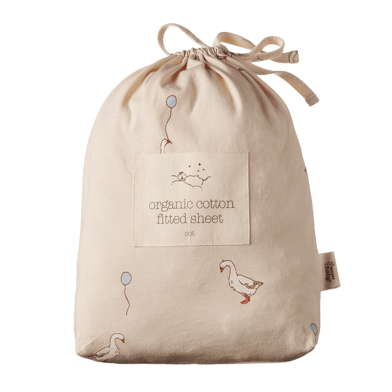 Nature Baby Fitted Sheet Jersey - Goose Lullaby