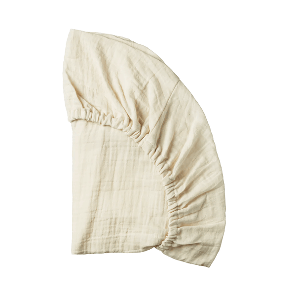 Nature Baby Fitted Moses Sheet Muslin 2 Pack - Natural Crinkle