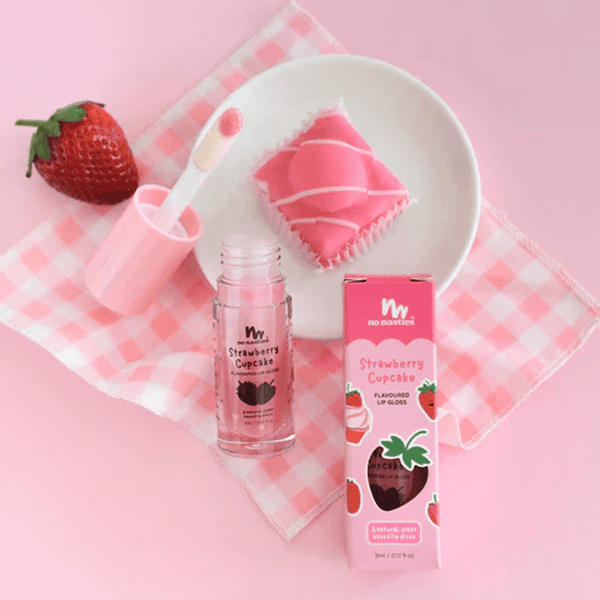 No Nasties Natural Lip Gloss Strawberry Cupcake