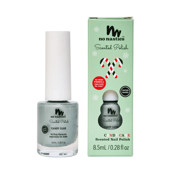 No Nasties Natural Scented Kids Nail Polish Candy Cane - Shimmery Pastel Green